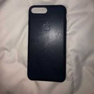 Apple Navy Leather iPhone 7/8 Plus Case